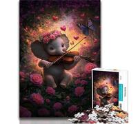 Puzzles for Adults Teens 1000 Pieces Yak Playing Guitar,Family Game Stress Reliever Difficult Challenge Enhance Love between Couples (75x50cm)