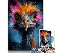 Puzzles for Adults Teens 1000pc Puzzle Animal Art Ostrich,Challenging Game Toys for Is Ideal As A Gift for The Whole Family (75x50cm)