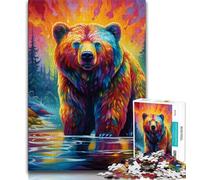 Puzzles for Adults Teens 1000pc Puzzle Art Animal Bear,Stress Reliever Difficult Challenge Is Ideal As Gifts for The Whole Family (38x26cm)