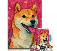 Puzzles for Adults Teens 1000pc Puzzle Artistic Shiba Inu,Decompressing Intellectual Educational Toy Educational Game for Birthday,Chrismas (75x50cm)