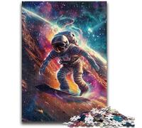 Puzzles for Adults Teens 1000pc Puzzle Astronaut Surfing Help The Brain Exercise Addictive Toys to Cultivate Patience Suitable for Couples 26x38cm