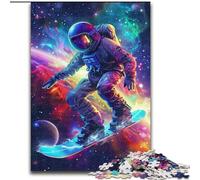 Puzzles for Adults Teens 1000pc Puzzle Astronaut Surfing, Stress Relief with Fully Interlocking Randomly Shaped Pieces for And 14 Years Old (Size 50x75cm)