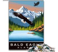 Puzzles for Adults Teens 1000pc Puzzle Bald Eagle,Stress Reliever Difficult Challenge Is Ideal As Gifts for The Whole Family 38x26cm