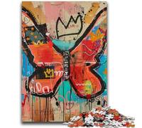 Puzzles for Adults Teens 1000pc Puzzle Basquiat Style Butterfly for 14+ Difficult to Complete But Fun And Humorous Birthday Gift 50x75cm