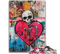 Puzzles for Adults Teens 1000pc Puzzle Basquiat-style Heart Brain Teaser Game Educational Game for Birthday, Chrismas for for Age 14 50x75cm