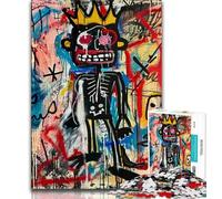 Puzzles for Adults Teens 1000pc Puzzle Basquiat-style Skull,Help The Brain Exercise Addictive Toys to Cultivate Patience Perfect Decoration (75x50cm)