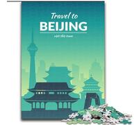 Puzzles for Adults Teens 1000pc Puzzle Beijing China, Games Toys Gift Unique Birthday And Gifts for And Age 14 Years Up 26x38cm