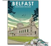 Puzzles for Adults Teens 1000pc Puzzle Belfast Northern Ireland, Suitable for People Aged 14 And Above Challenging To Complete But Fun And Humorous Great Gift 50x75cm
