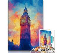 Puzzles for Adults Teens 1000pc Puzzle Big Ben in London,Challenging Game Toys for Is Ideal As A Gift for The Whole Family 38x26cm