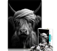 Puzzles for Adults Teens 1000pc Puzzle Black And White Yak,Educational Stress Relief Toy for Is Ideal As A Gift for The Whole Family 75x50cm