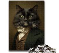 Puzzles for Adults Teens 1000pc Puzzle Black Noble Cat Decompressing Intellectual Educational Toy Great Gifts And Toys 26x38cm