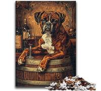 Puzzles for Adults Teens 1000pc Puzzle Boxer Dog Drinking Help The Brain Exercise Addictive Toys to Cultivate Patience Suitable for Couples 50x75cm