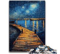 Puzzles for Adults Teens 1000pc Puzzle Bridge Under The Night Sky Help The Brain Exercise Addictive Toys to Cultivate Patience Wall Decoration 26x38cm
