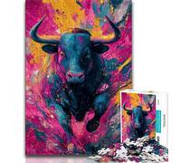 Puzzles for Adults Teens 1000pc Puzzle Bull Painting, Great Gift for Adults,for Is Ideal As A Gift for The Whole Family for And 14 Years Old 38x26cm