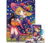 Puzzles for Adults Teens 1000pc Puzzle Cat And Anime Girl,Vibrant And Unique Design Relaxing & Challenging Puzzle Experience 38x26cm