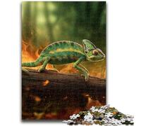 Puzzles for Adults Teens 1000pc Puzzle Chameleon in The Forest, Family Entertainment Toys Is Ideal As Gifts for The Whole Family for 14+ 26X38CM