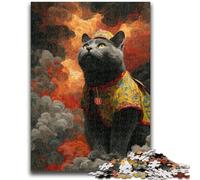 Puzzles for Adults Teens 1000pc Puzzle Chinese New Year Cat Help The Brain Exercise Addictive Toys to Cultivate Patience Suitable for Couples 50x75cm