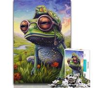 Puzzles for Adults Teens 1000pc Puzzle Colorful Tree Frogs,Stress Reliever Difficult Challenge with Matching Poster And Trivia Sheet (38x26cm)