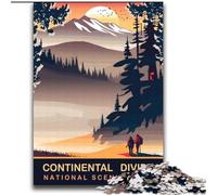 Puzzles for Adults Teens 1000pc Puzzle Continental Divide,Stress Reliever Difficult Challenge with Matching Poster And Trivia Sheet 38x52cm