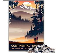 Puzzles for Adults Teens 1000pc Puzzle Continental Divide,Stress Reliever Difficult Challenge with Matching Poster And Trivia Sheet 38x26cm