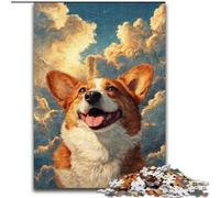 Puzzles for Adults Teens 1000pc Puzzle Corgi in The Cloud Stress Reliever Difficult Challenge Is Ideal As Gifts for The Whole Family 50x75cm