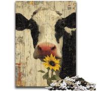 Puzzles for Adults Teens 1000pc Puzzle Cows And Sunflowers Help The Brain Exercise Addictive Toys to Cultivate Patience Suitable for Couples 50x75cm