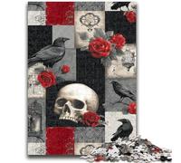 Puzzles for Adults Teens 1000pc Puzzle Crow Skeleton, Stress Relief with Fully Interlocking Randomly Shaped Pieces for And 14 Years Old 26X38CM