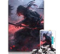 Puzzles for Adults Teens 1000pc Puzzle Fantasy Ninja Warrior,Stress Reliever Difficult Challenge with Matching Poster And Trivia Sheet (75x50cm)