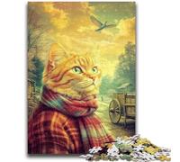 Puzzles for Adults Teens 1000pc Puzzle Farm Cat Help The Brain Exercise Addictive Toys to Cultivate Patience Suitable for Couples 26x38cm