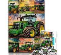 Puzzles for Adults Teens 1000pc Puzzle Farm Implement Tractor,Help The Brain Exercise Addictive Toys to Cultivate Patience Perfect Decoration (75x50cm)