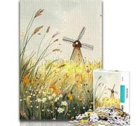 Puzzles for Adults Teens 1000pc Puzzle Farm Windmill,Stress Reliever Difficult Challenge Is Ideal As Gifts for The Whole Family (38x26cm)