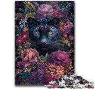 Puzzles for Adults Teens 1000pc Puzzle Floral Black Panther for And 14 Years And over Interesting Stress Reduction Gifts for Friends And Family 50x75cm