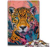 Puzzles for Adults Teens 1000pc Puzzle Flowers And Leopards Help The Brain Exercise Addictive Toys to Cultivate Patience Wall Decoration 50x75cm