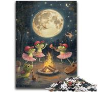 Puzzles for Adults Teens 1000pc Puzzle Frog Bonfire Party Brain Teaser Game Educational Game for Birthday, Chrismas for for Age 14 26x38cm