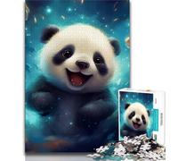 Puzzles for Adults Teens 1000pc Puzzle Galaxy Panda,Stress Reliever Difficult Challenge with Matching Poster And Trivia Sheet (38x26cm)