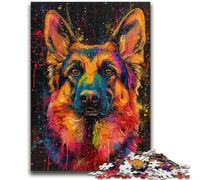Puzzles for Adults Teens 1000pc Puzzle German Shepherd Colour Learning Educational Toys Family Games Enhance Love between Couples 50x75cm