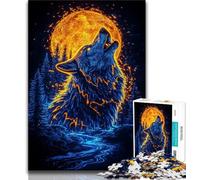 Puzzles for Adults Teens 1000pc Puzzle Golden Animal Wolf,Stress Reliever Difficult Challenge Is Ideal As Gifts for The Whole Family 38x26cm