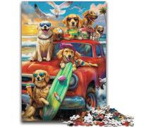 Puzzles for Adults Teens 1000pc Puzzle Golden Retriever on Vacation Decompressing Intellectual Educational Toy Great Gifts And Toys 50x75cm