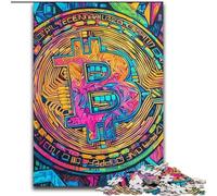 Puzzles for Adults Teens 1000pc Puzzle Graffiti Bitcoin,Stress Reliever Difficult Challenge Is Ideal As Gifts for The Whole Family 50x75cm