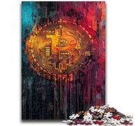 Puzzles for Adults Teens 1000pc Puzzle Graffiti Bitcoin Toys Educational Games Stress Relieving Suitable for Desktop Decoration 26x38cm
