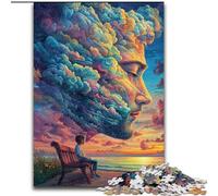 Puzzles for Adults Teens 1000pc Puzzle Human Face Color Cloud, Stress Relief with Fully Interlocking Randomly Shaped Pieces for And 14 Years Old (Size 50x75cm)