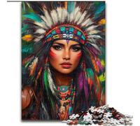 Puzzles for Adults Teens 1000pc Puzzle Indian Princess, Analysis And Logic with Fully Interlocking Randomly Shaped Pieces for And Age 14 Years Up (size 50x75cm)