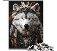 Puzzles for Adults Teens 1000pc Puzzle Indian Wolf, Analysis And Logic with Fully Interlocking Randomly Shaped Pieces for And Age 14 Years Up (size 26x38cm)