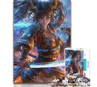 Puzzles for Adults Teens 1000pc Puzzle Japanese Female Ninja Warrior,Toys Educational Games Stress Relieving Unique Birthday And Gifts 75x50cm