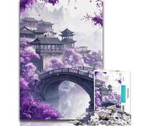 Puzzles for Adults Teens 1000pc Puzzle Japanese Style Bridge,Help The Brain Exercise Addictive Toys to Cultivate Patience Perfect Decoration (75x50cm)