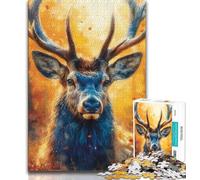Puzzles for Adults Teens 1000pc Puzzle Jungle Deer,Stress Reliever Difficult Challenge Is Ideal As Gifts for The Whole Family (75x50cm)
