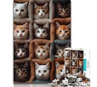 Puzzles for Adults Teens 1000pc Puzzle Kitten Collage,Help The Brain Exercise Addictive Toys to Cultivate Patience Perfect Decoration (38x26cm)