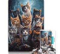 Puzzles for Adults Teens 1000pc Puzzle Kitten,Help The Brain Exercise Addictive Toys to Cultivate Patience Perfect Decoration (38x26cm)