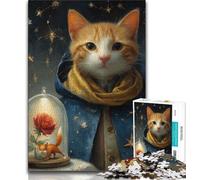Puzzles for Adults Teens 1000pc Puzzle Little Prince Cat,Stress Reliever Difficult Challenge with Matching Poster And Trivia Sheet (75x50cm)