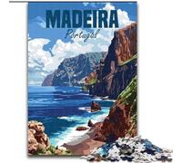 Puzzles for Adults Teens 1000pc Puzzle Madeira Portugal Coast, Games Toys Gift Unique Birthday And Gifts for And Age 14 Years Up 50x75cm